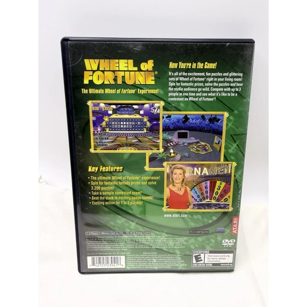 Wheel of Fortune Sony PlayStation 2 PS2 Game Complete In Box CIB Trivia Show